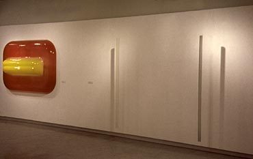 All Airline Everything (two cylinder paintings shown) (1968), installation