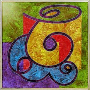 Hue-Scrip 3sq (2001), painting